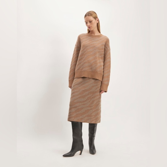 EVERLANE The Alpaca Tiger Jacquard Skirt XS - Picture 3 of 8